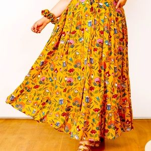 Bye Yellowtail maxi skirt L